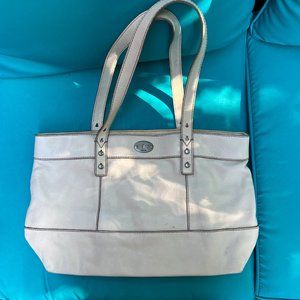 Fossil White Leather Shoulder Bag